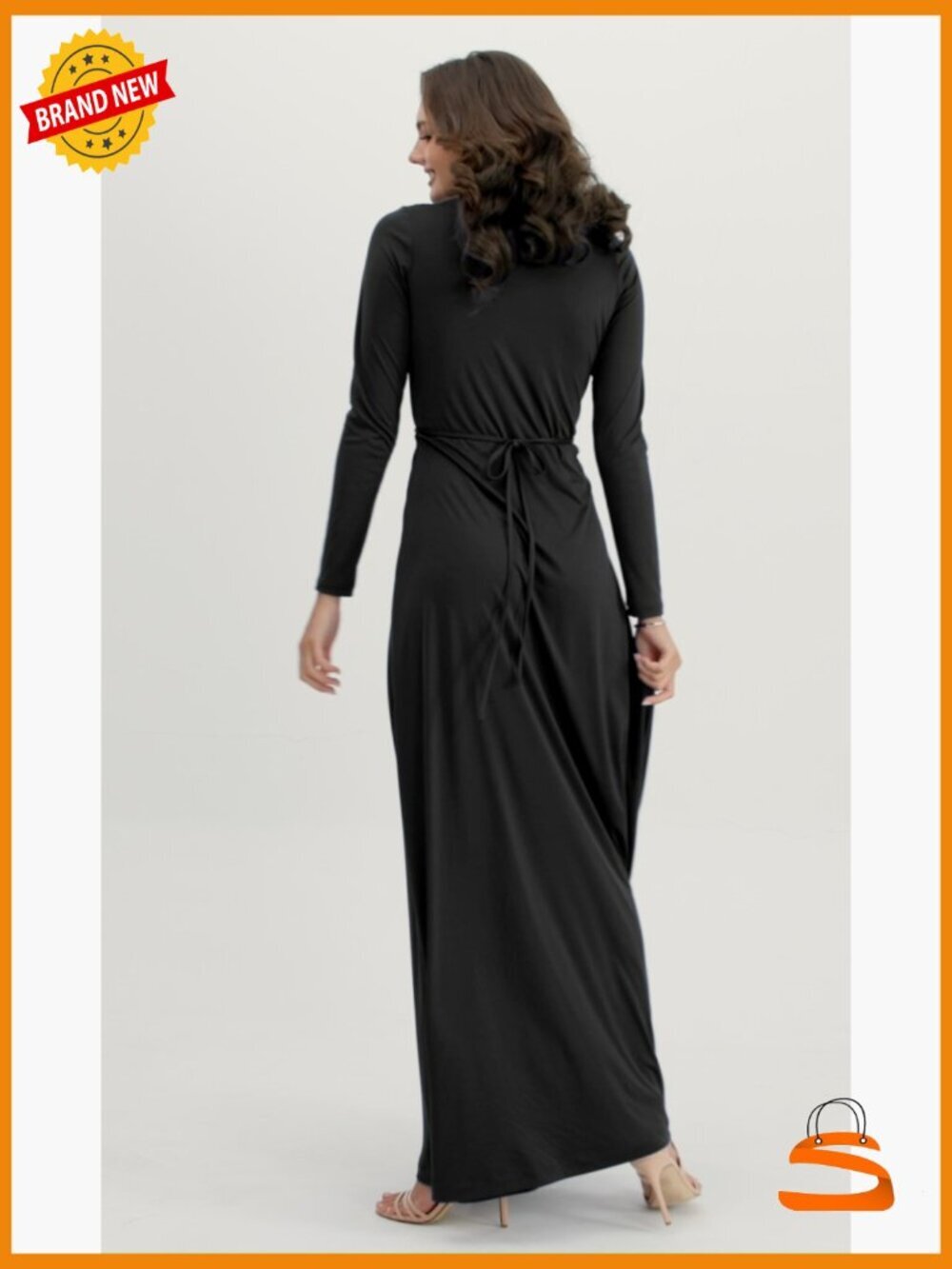 Plus Size Maxi Dress with Long Sleeves Flowy Kaftan - Picture 5 of 5